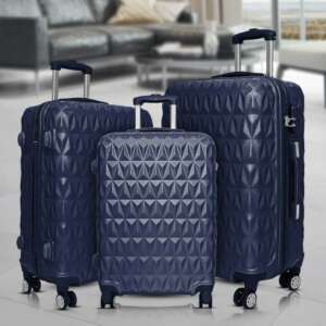 3 Pcs Business Travel Trolley Suitcase (Navy Blue)
