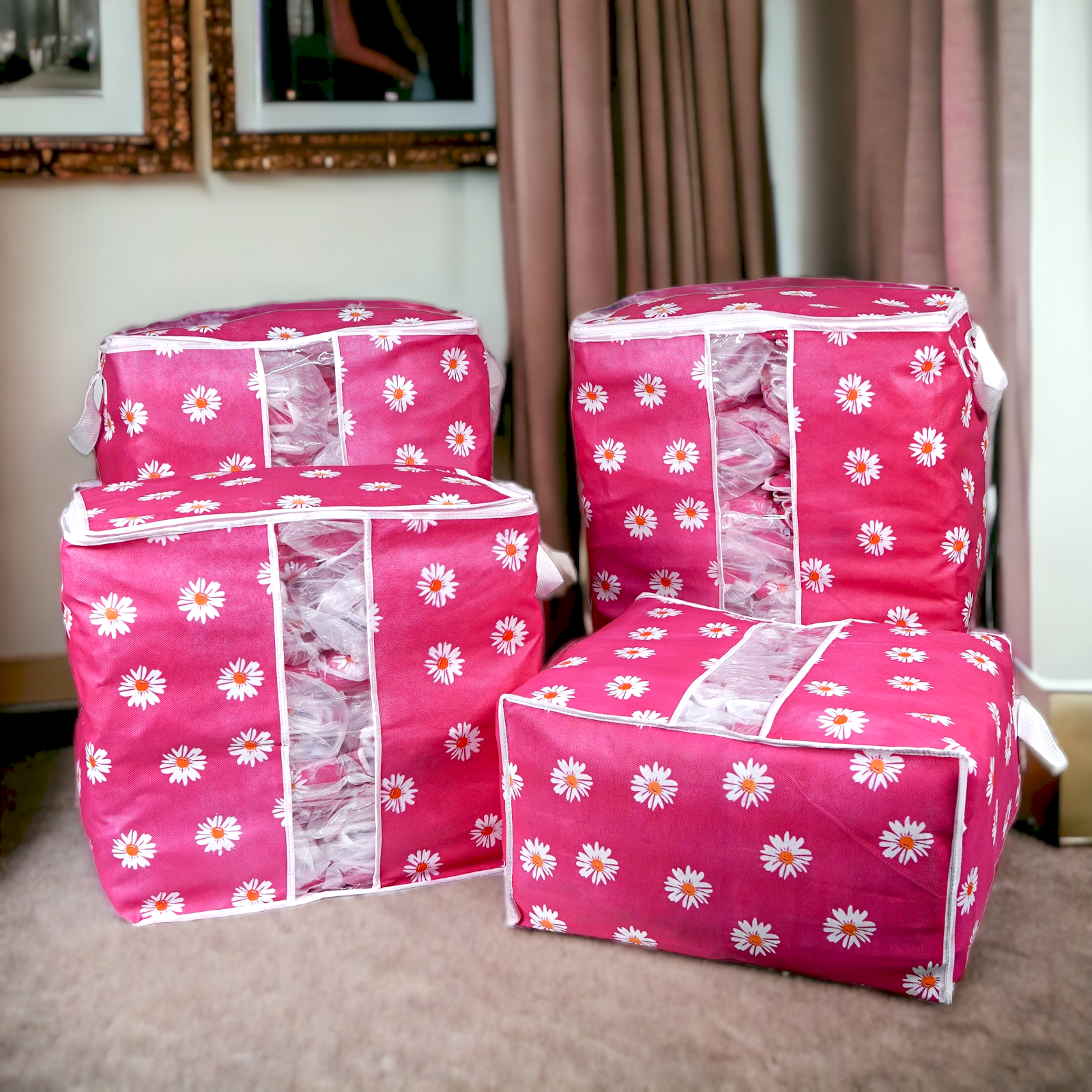 110GSM Cloth Storage Bag 1 Pc (Pink) - Image 4