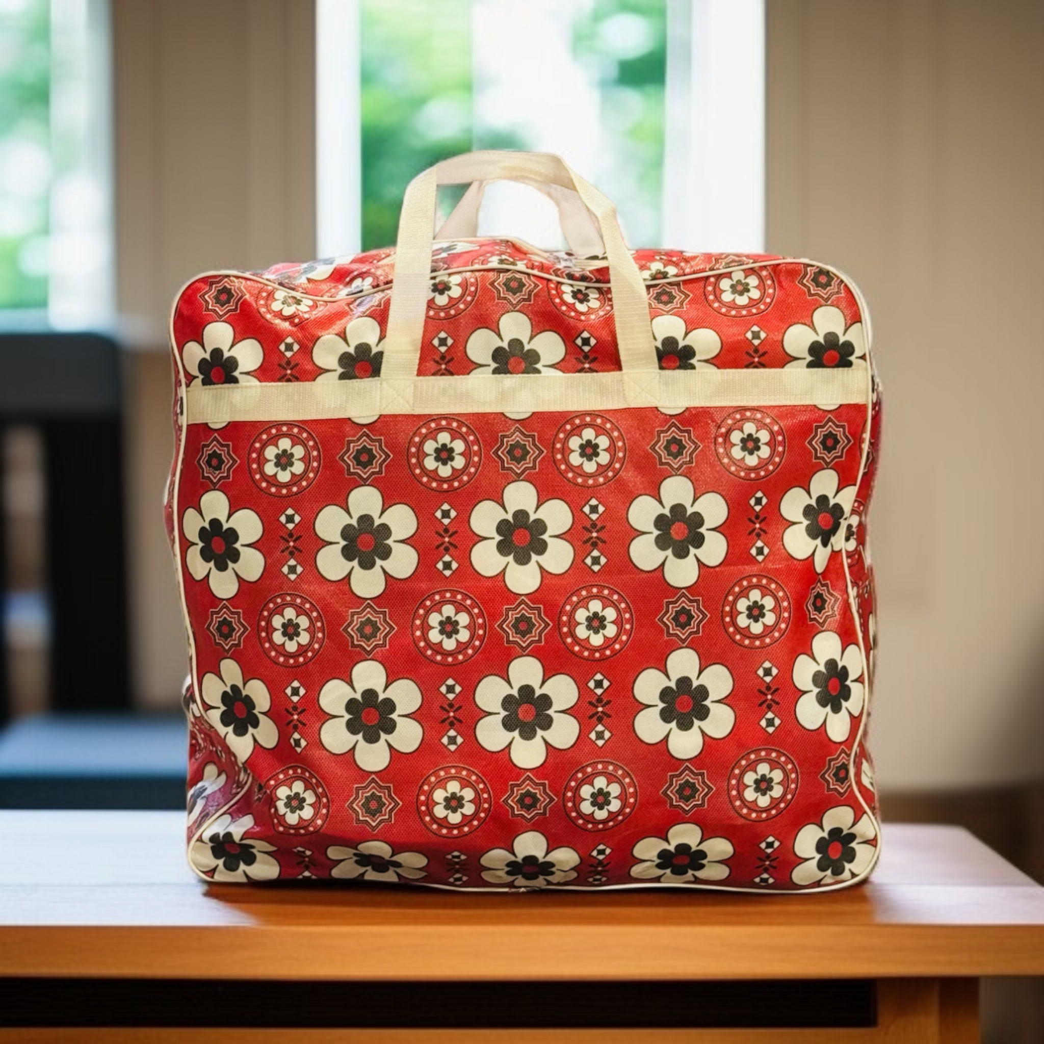 110GSM Non-Woven Luggage Bag (Ajrak Red) - Image 2