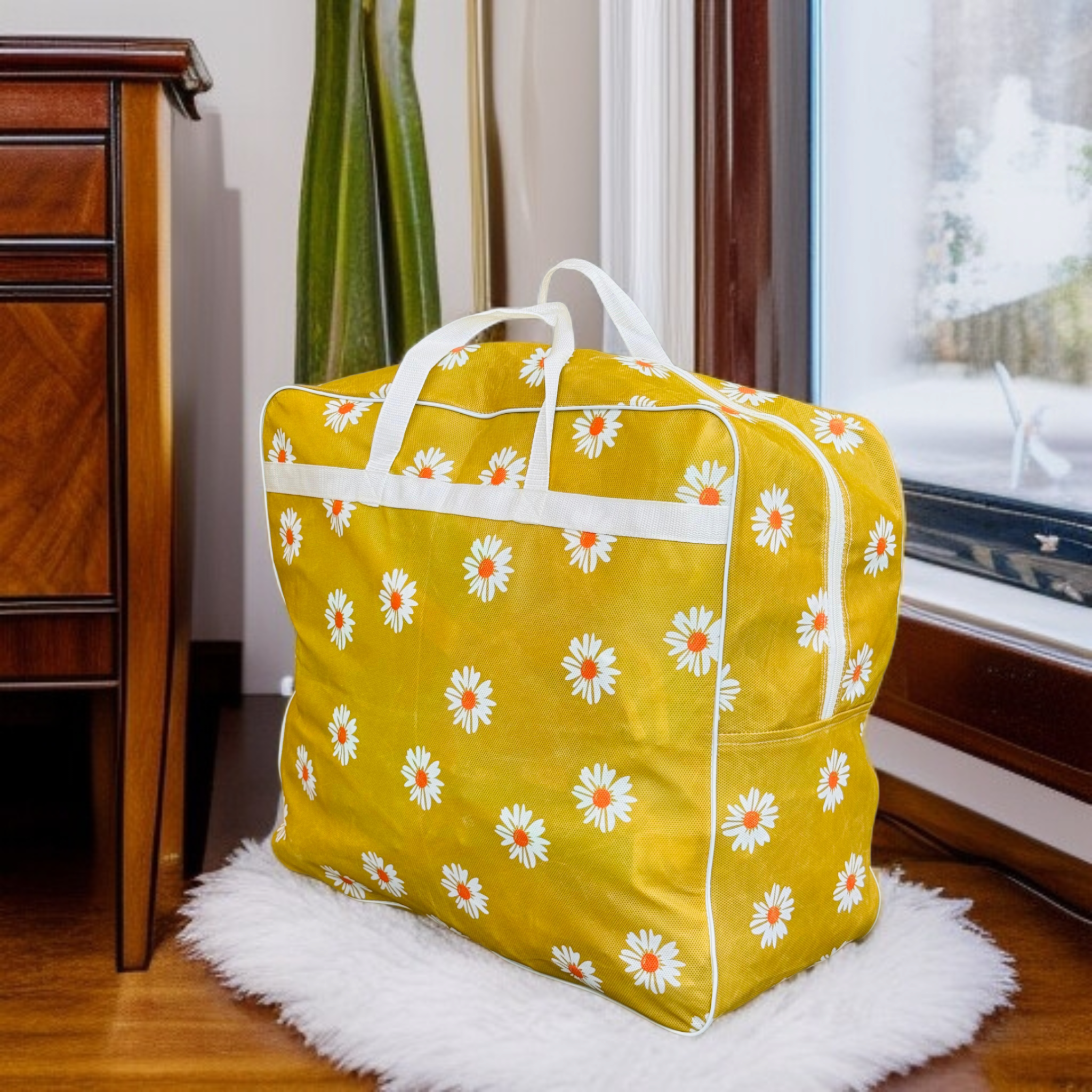 110GSM Non-Woven Luggage Bag (Mustard Flower) - Image 2