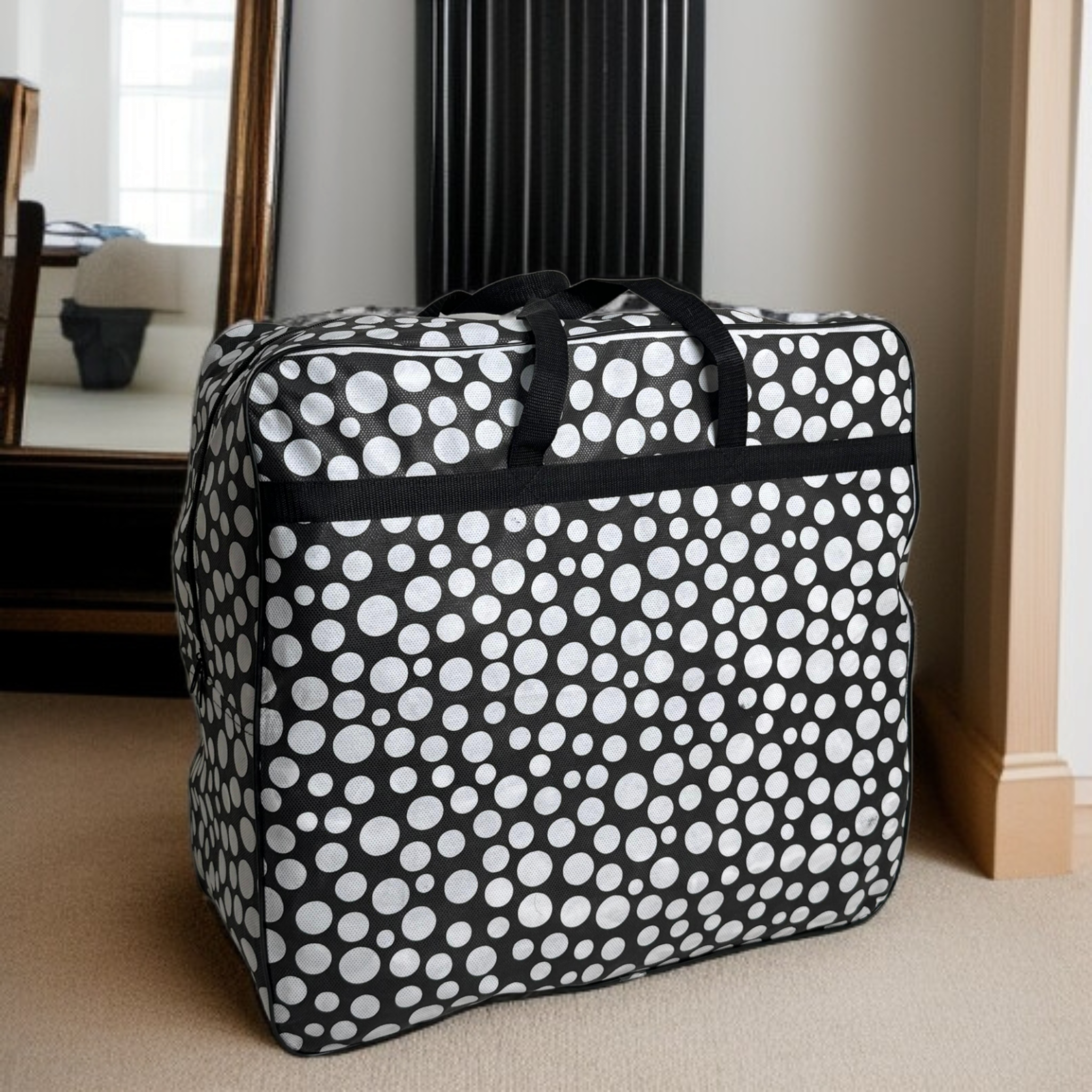 110GSM Non-Woven Luggage White (Polka Dot) - Image 3