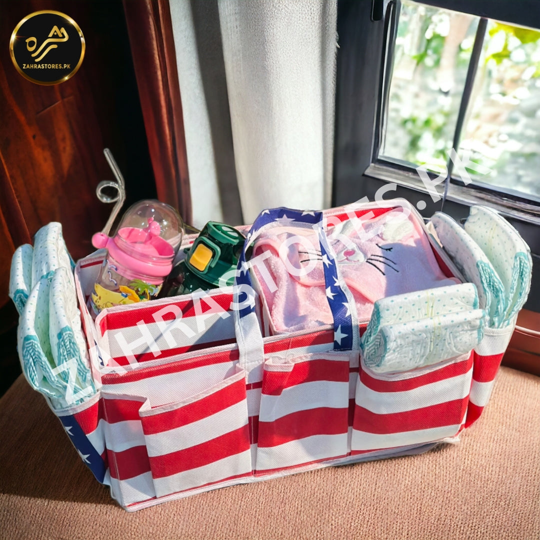 Baby Diaper Caddy Organizer (USA Flag) - Image 4