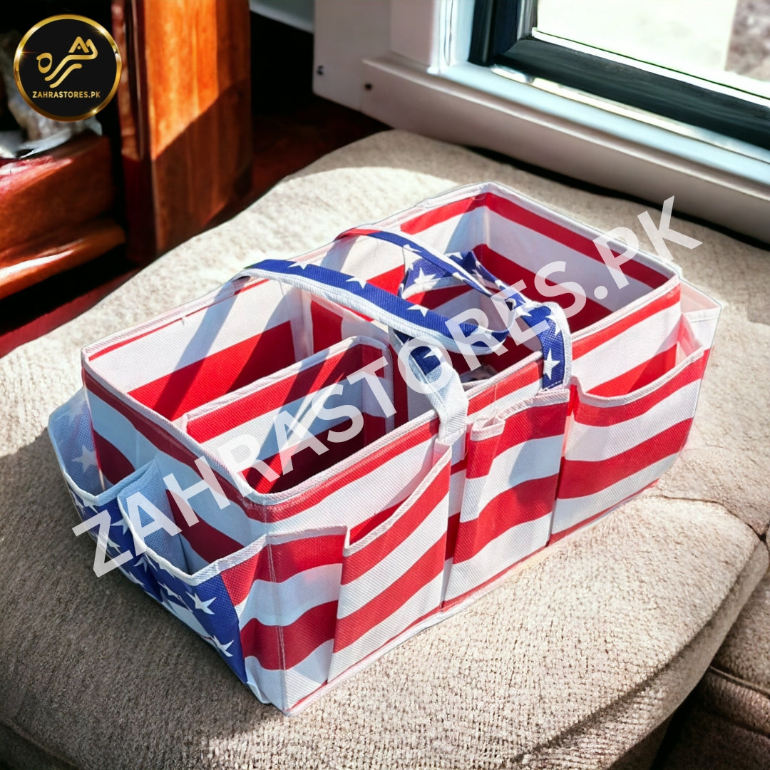 Baby Diaper Caddy Organizer (USA Flag) - Image 3