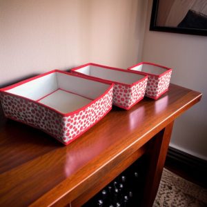 3 Pc Printed Storage Organizer Red-(Polka Dot)